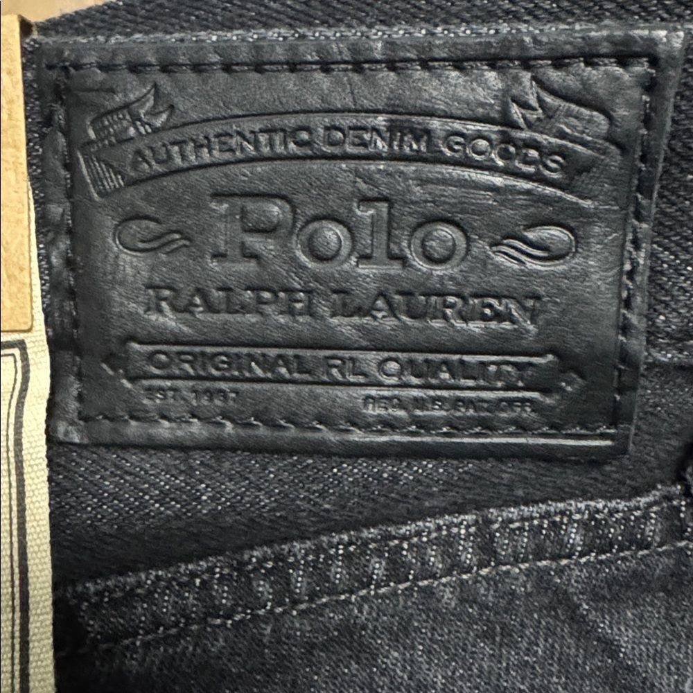 Polo by Ralph Lauren Black Straight Jeans with Distressed Design NEW. - Picture 6 of 7